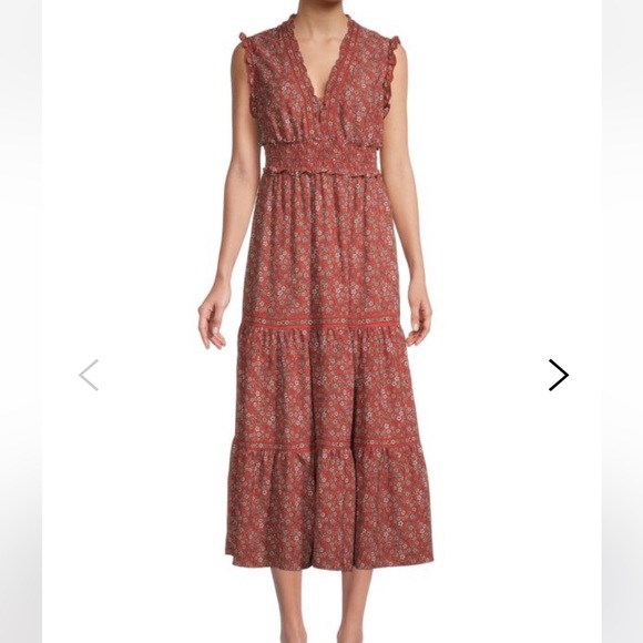 Max Studio floral sleeveless ruffle tiered dress size large. NWT - Picture 1 of 1